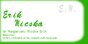 erik micska business card